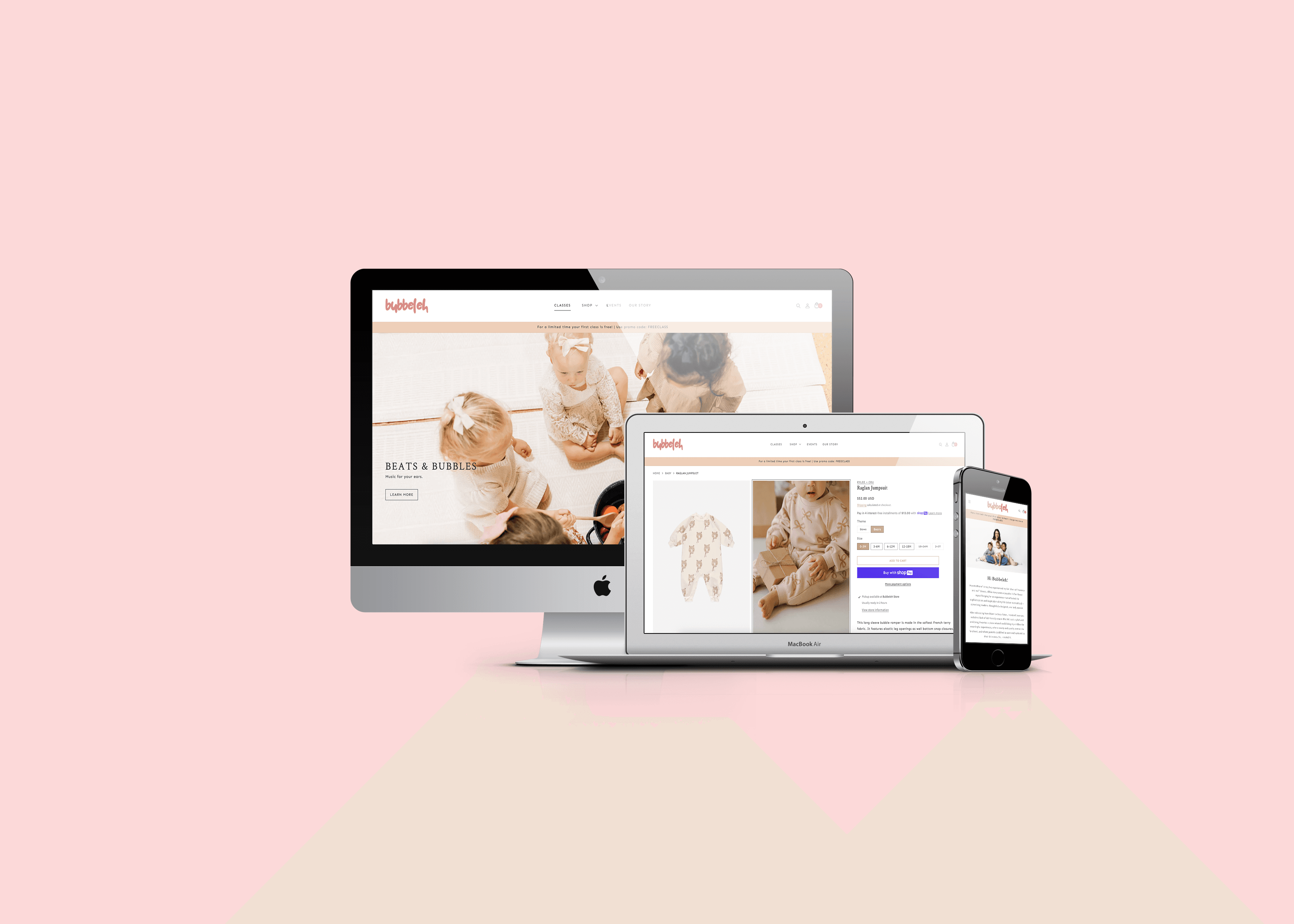 Ecommerce experience for Bubbeleh